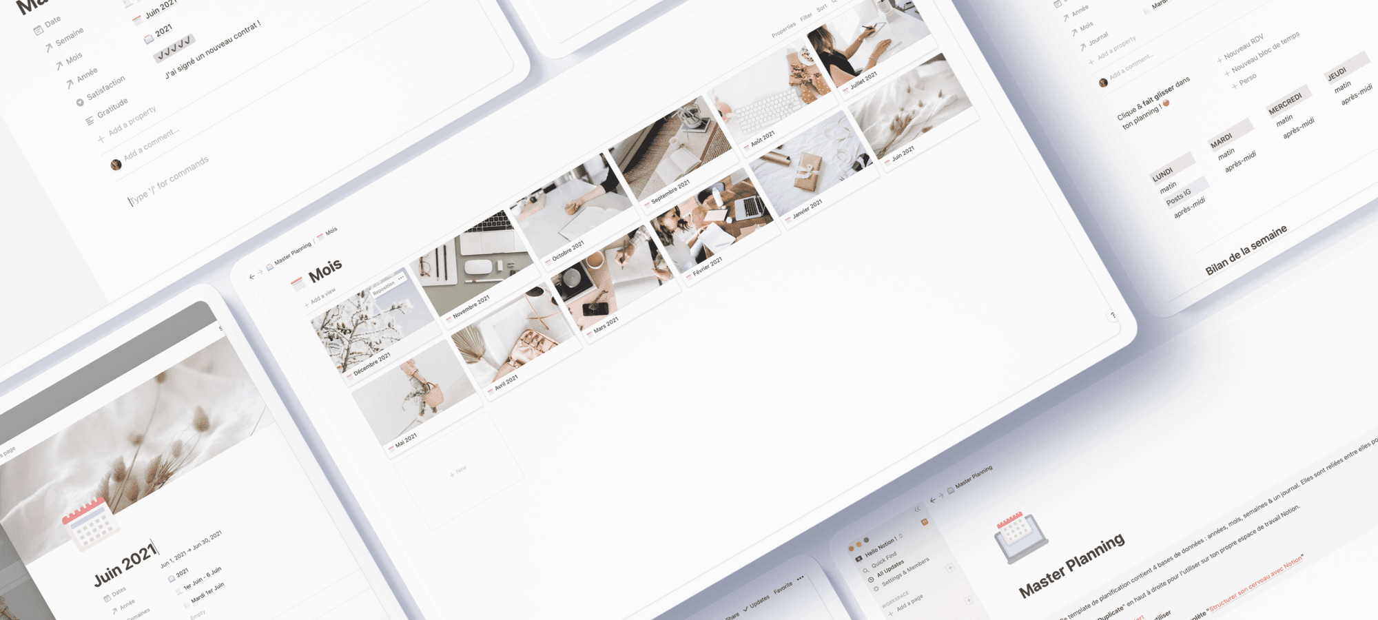 Template gratuit planning sur Notion