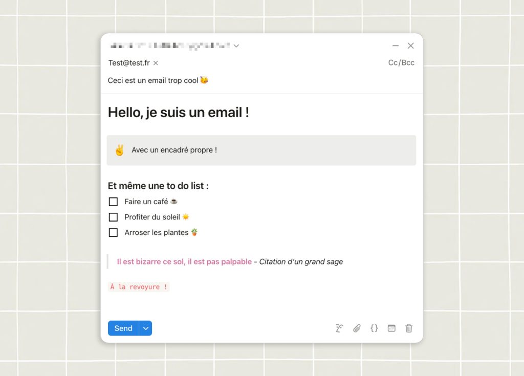 Formatage d'email avec Notion Mail