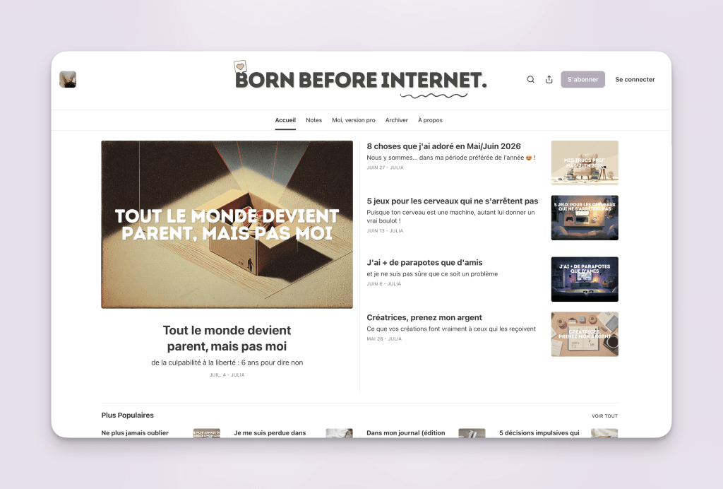 Substack newsletter